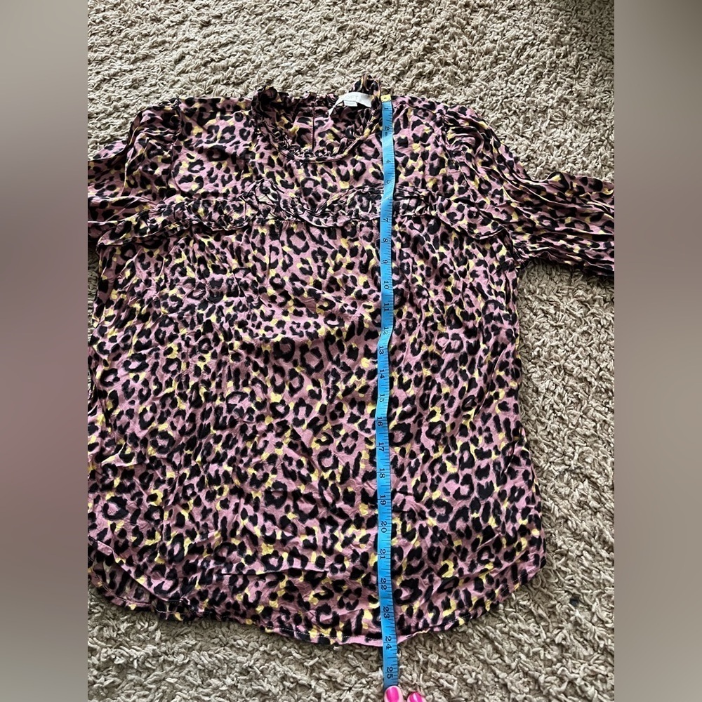 Loft Leopard Print Ruffle Shirt - Picture 8 of 9